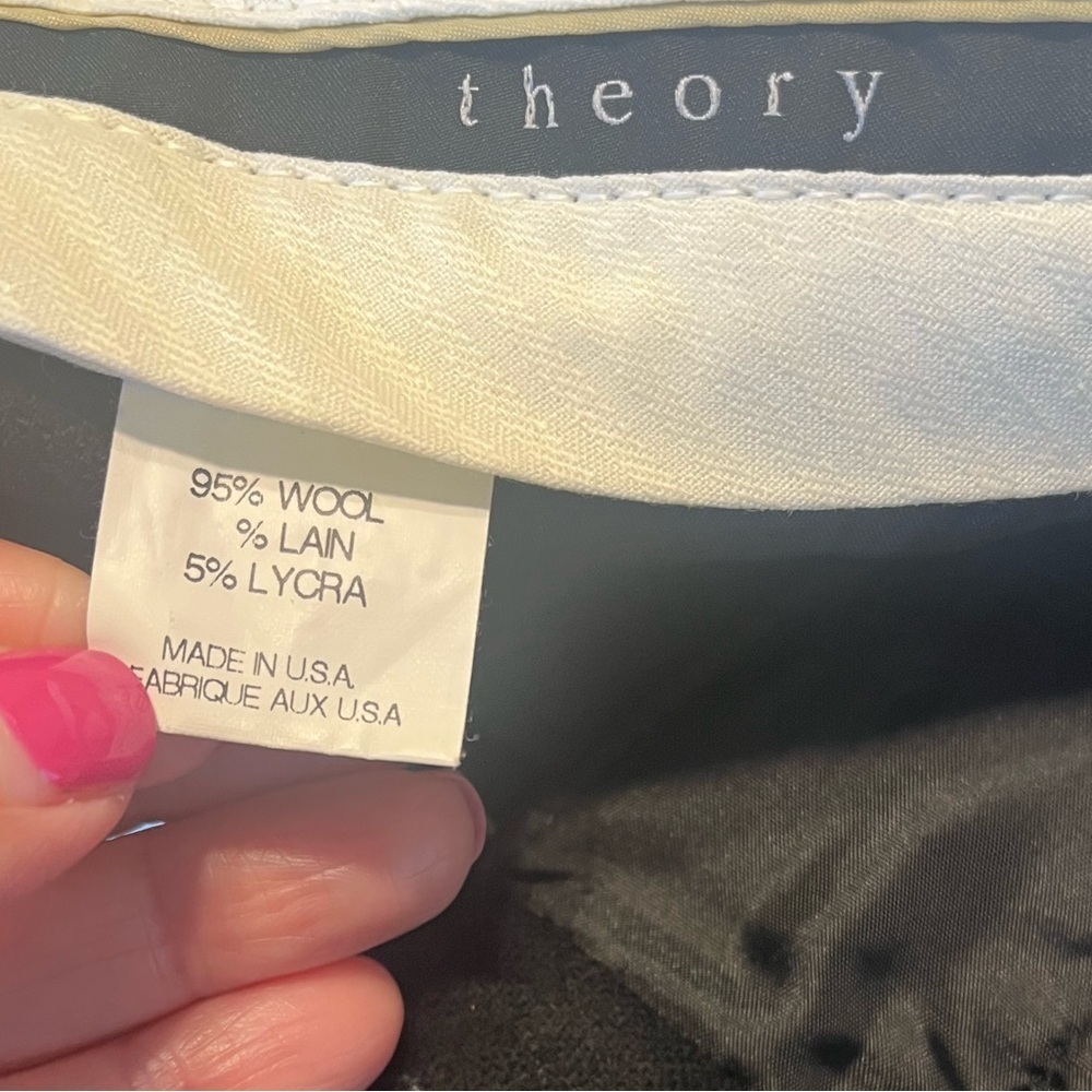 Theory Black Women's Wide Bottom 95% Wool Pants Sz 10 NWT - Picture 5 of 7